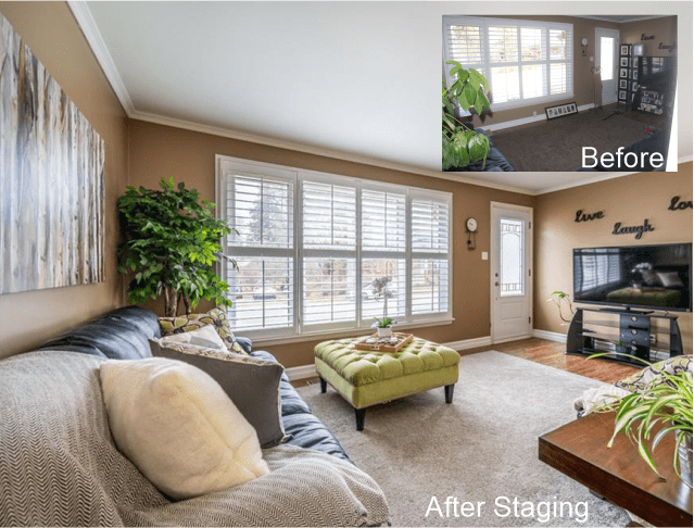before and aftrer example of home staging 